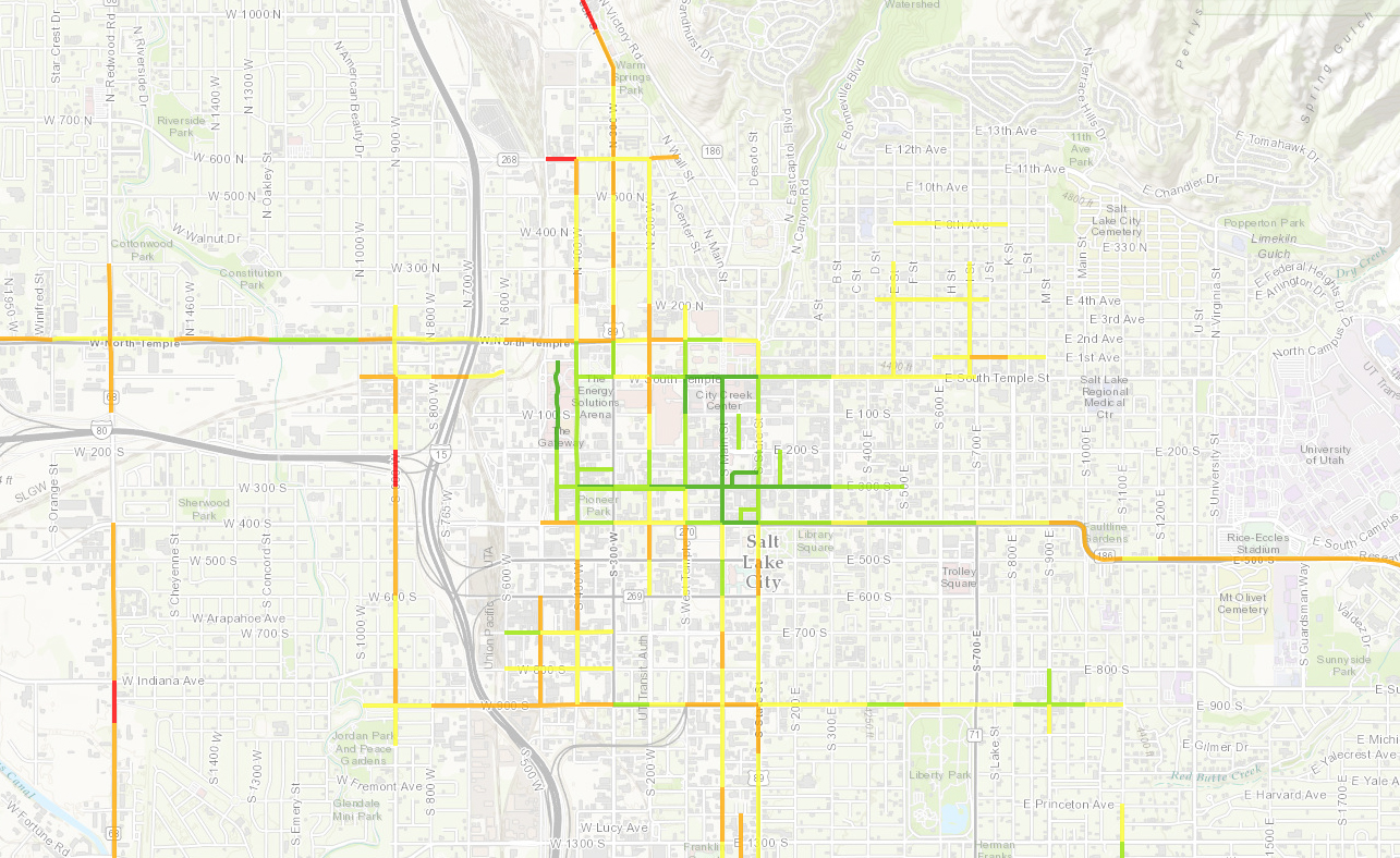 Screen shot of Walkability and Measuring Urban Street Design Story Map.