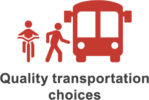 Quality transportation choices icon.