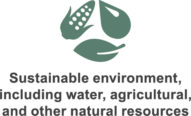 Sustainable environment, including water, agricultural, and other natural resources icon.